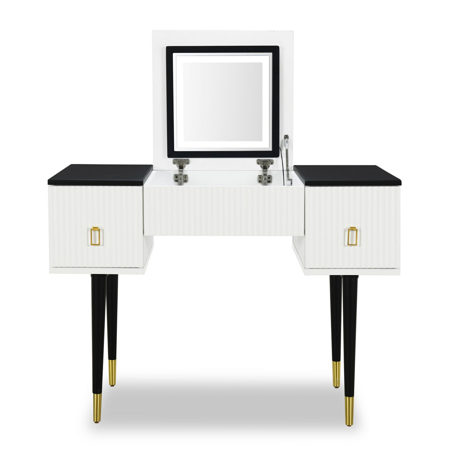 Modern Vanity Table Set w/Flip-top Mirror and LED Light