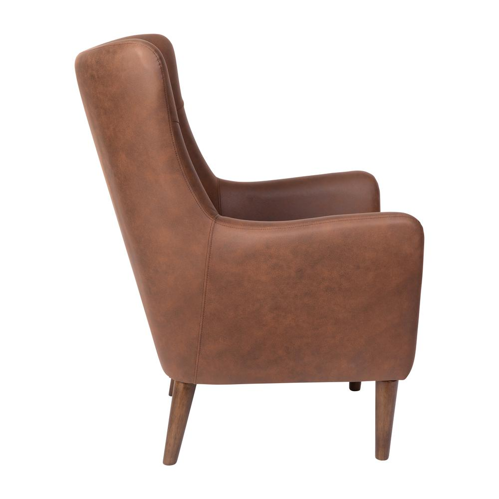 Modern Commercial Grade Faux Leather Wingback Accent Chair