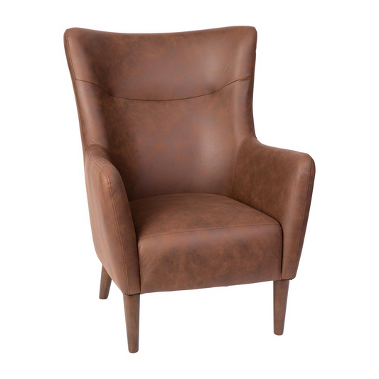 Modern Commercial Grade Faux Leather Wingback Accent Chair