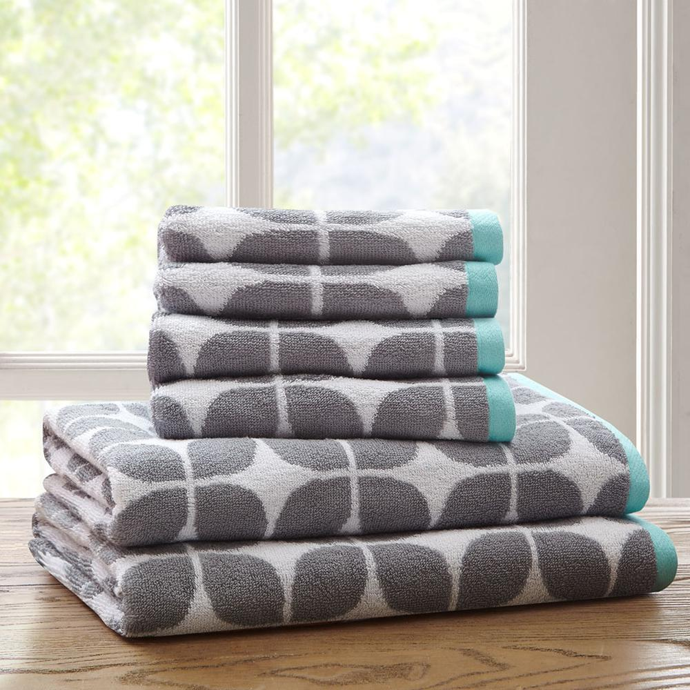Lita 100% Cotton Jacquard Bath Towel -6 Piece Set