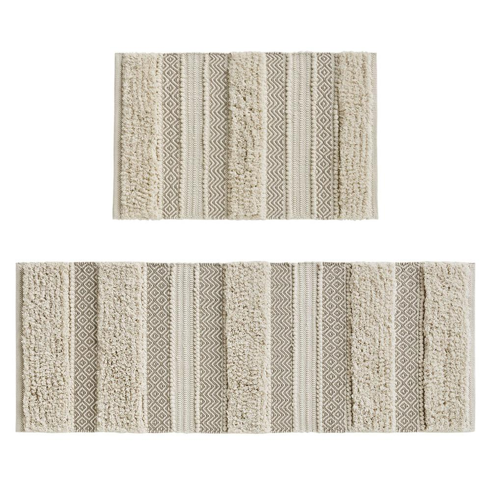 Woven Texture Stripe Bath Rug