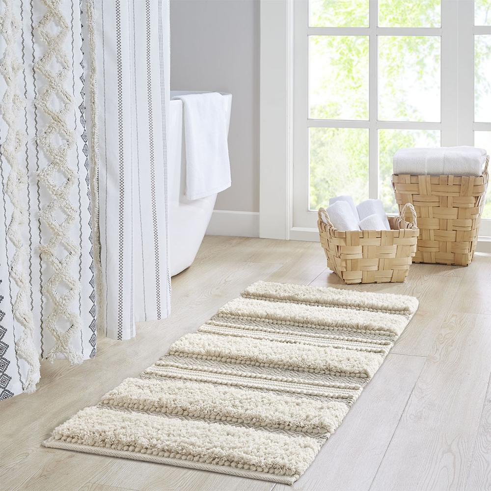 Woven Texture Stripe Bath Rug