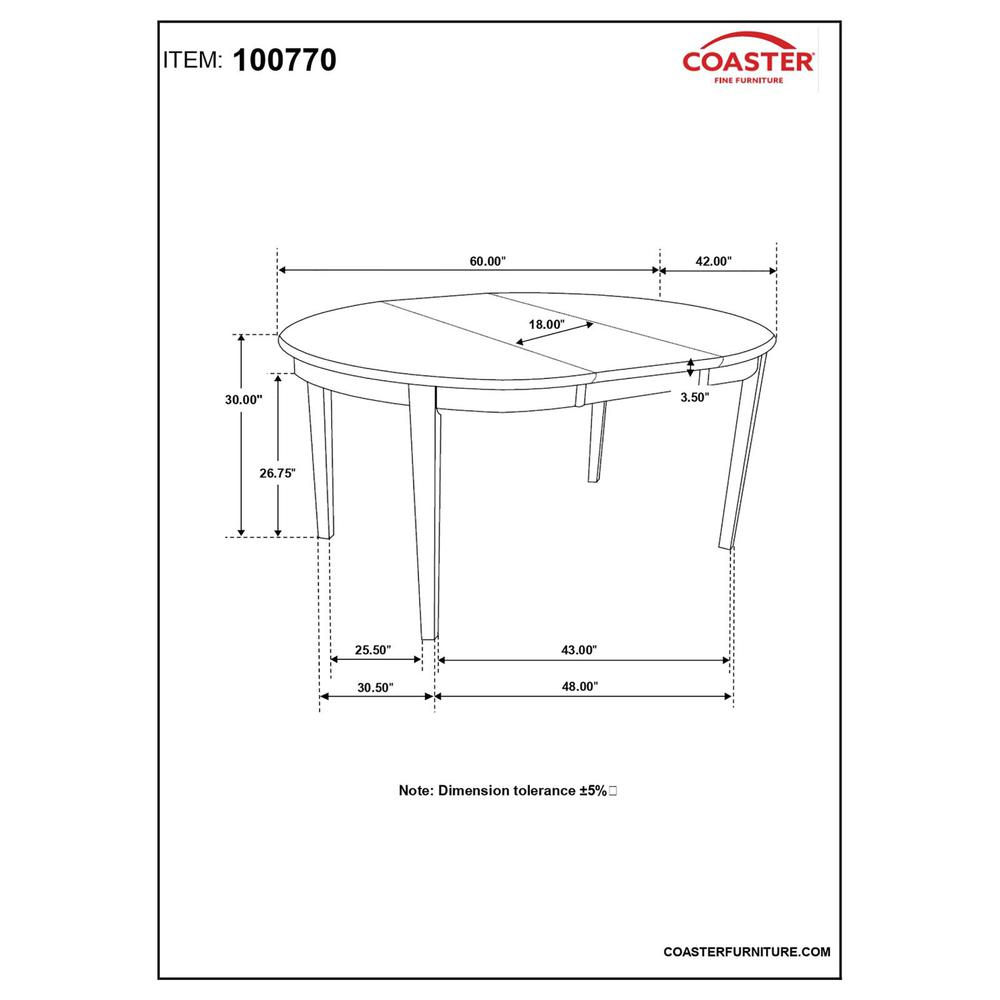 Gabriel Oval Dining Table Cappuccino