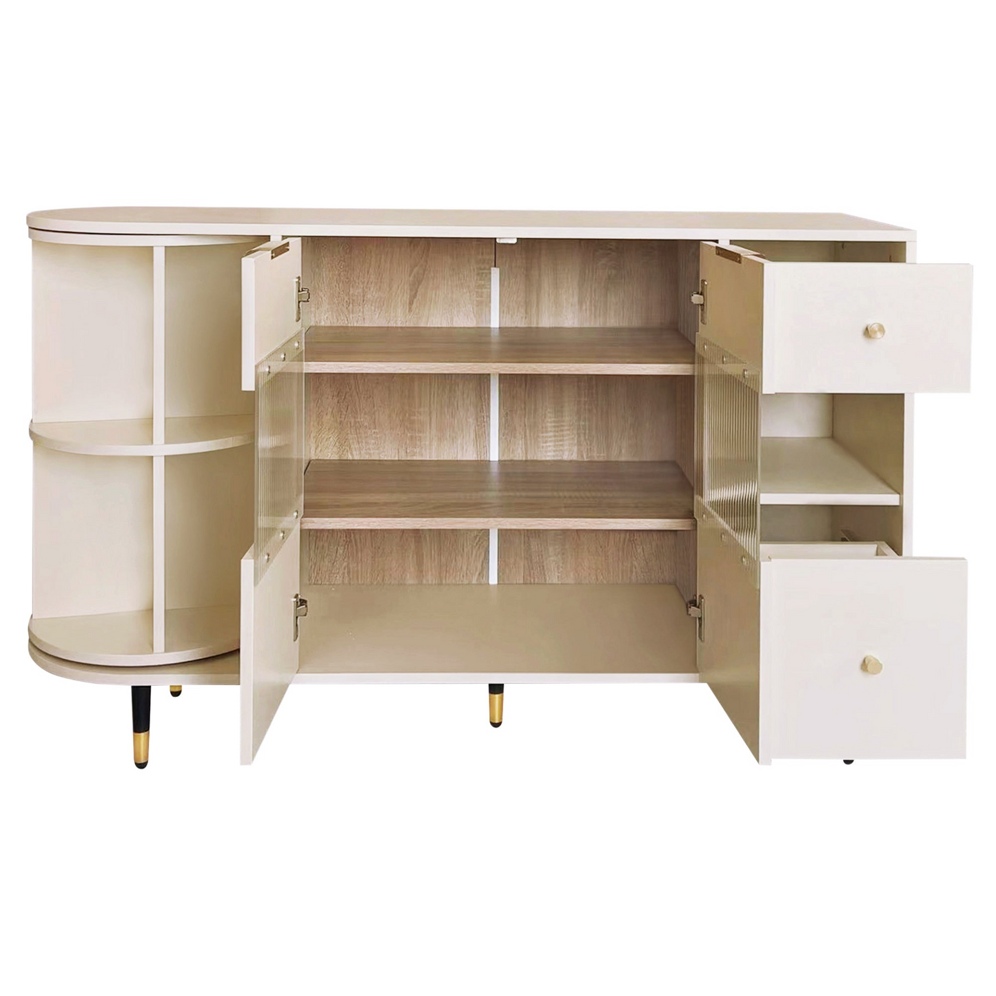 Rotating Storage Cabinet with 2 Doors and 2 Drawers