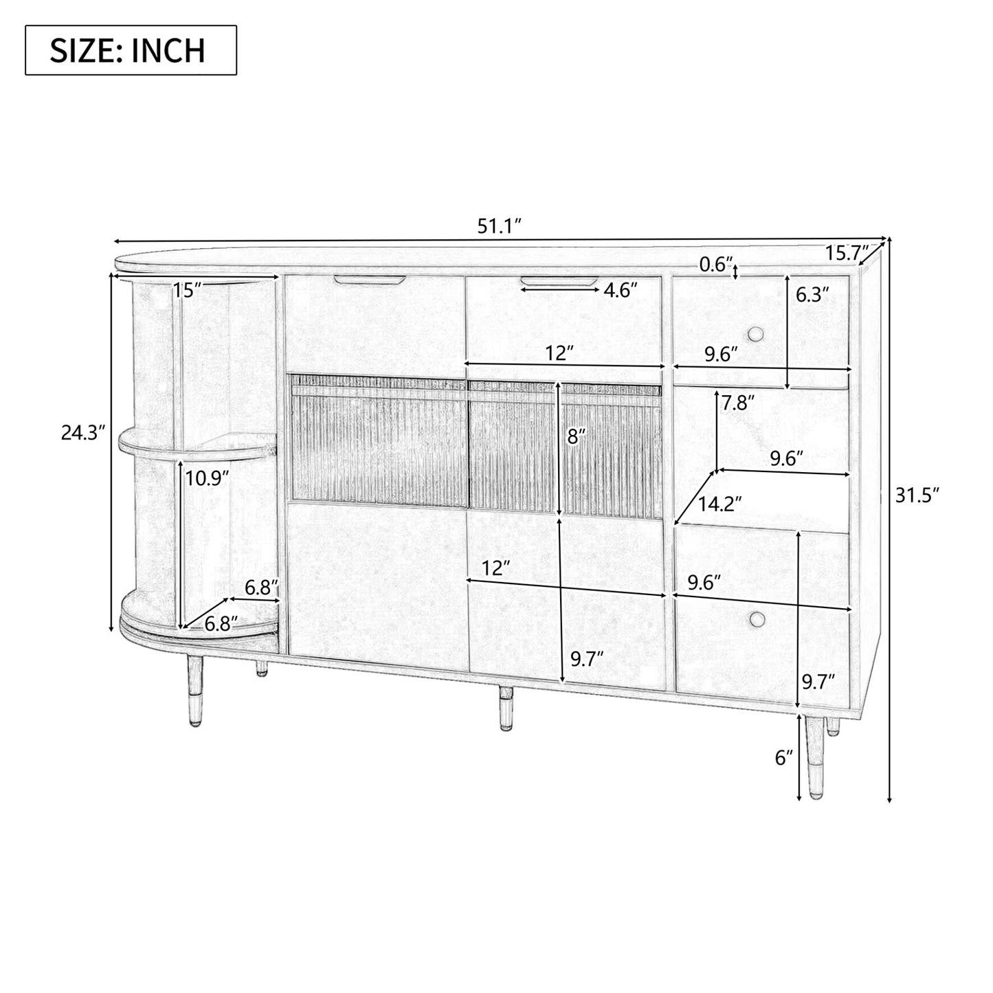 Rotating Storage Cabinet with 2 Doors and 2 Drawers