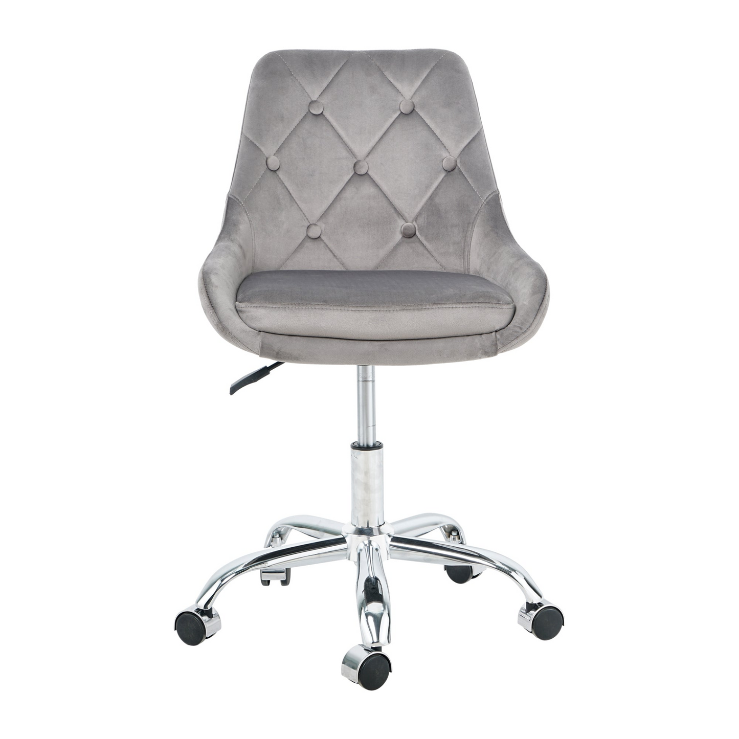 Modern Velvet Fabric Desk Chair w/Chrome Legs