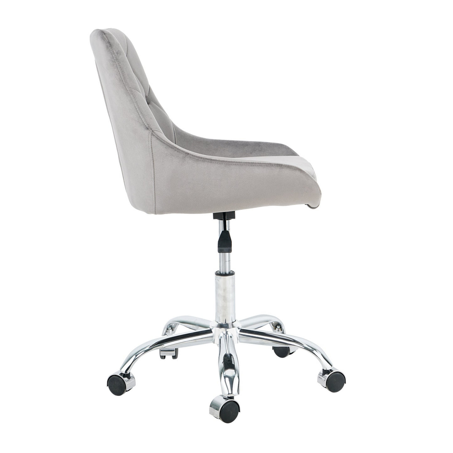 Modern Velvet Fabric Desk Chair w/Chrome Legs