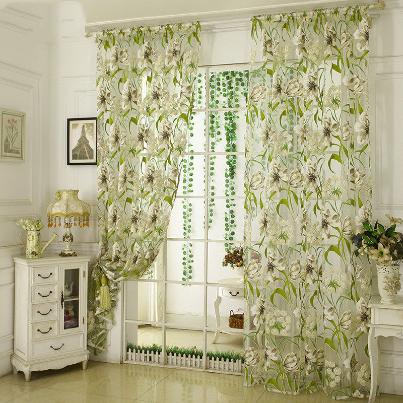 Floral Translucent Curtain (1 panel)