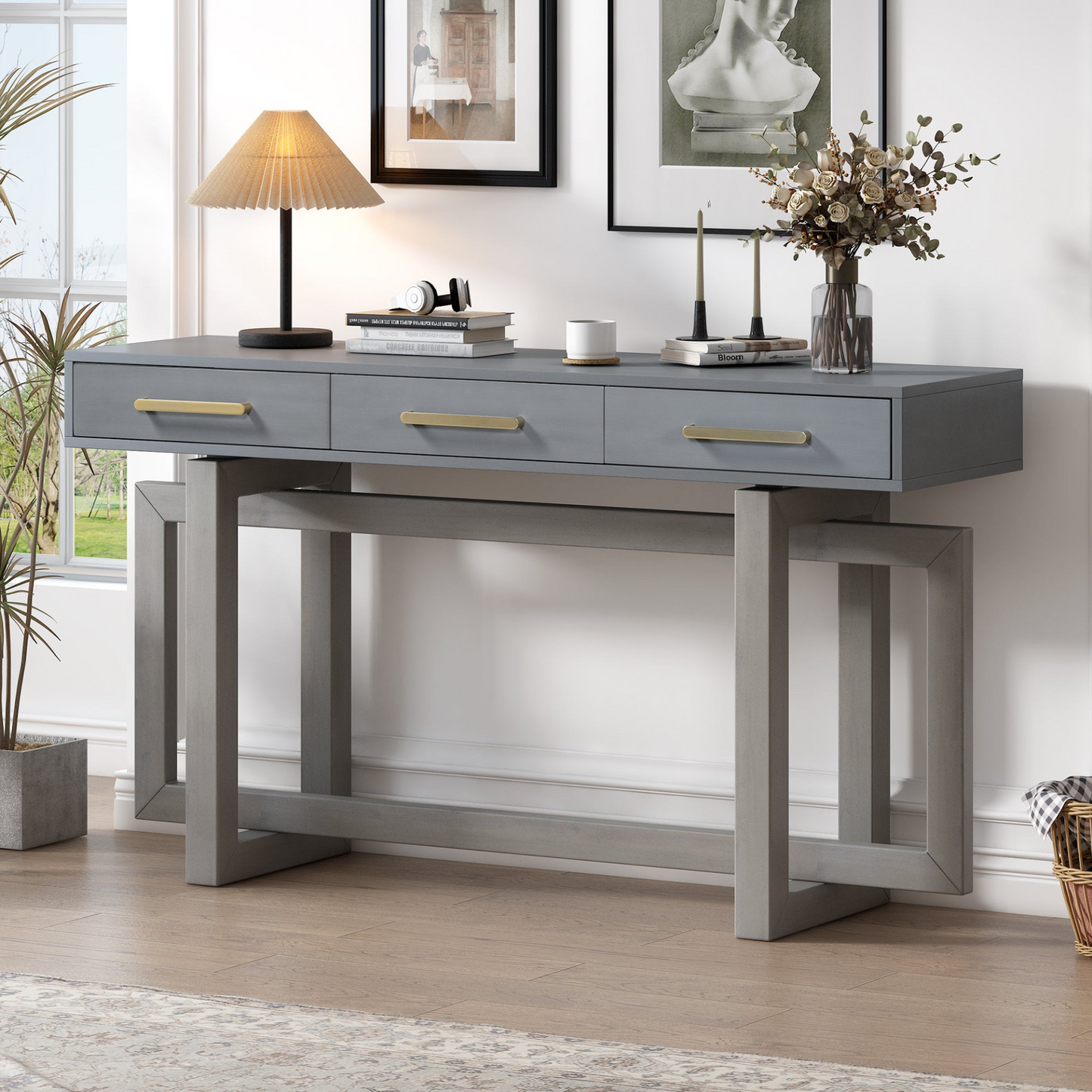 Elegant Console Table w/Three Drawers