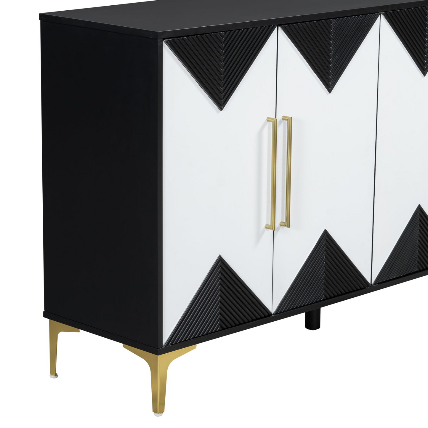 Cabinet Four-Door w/Two-Tone Triangular Pattern Doors