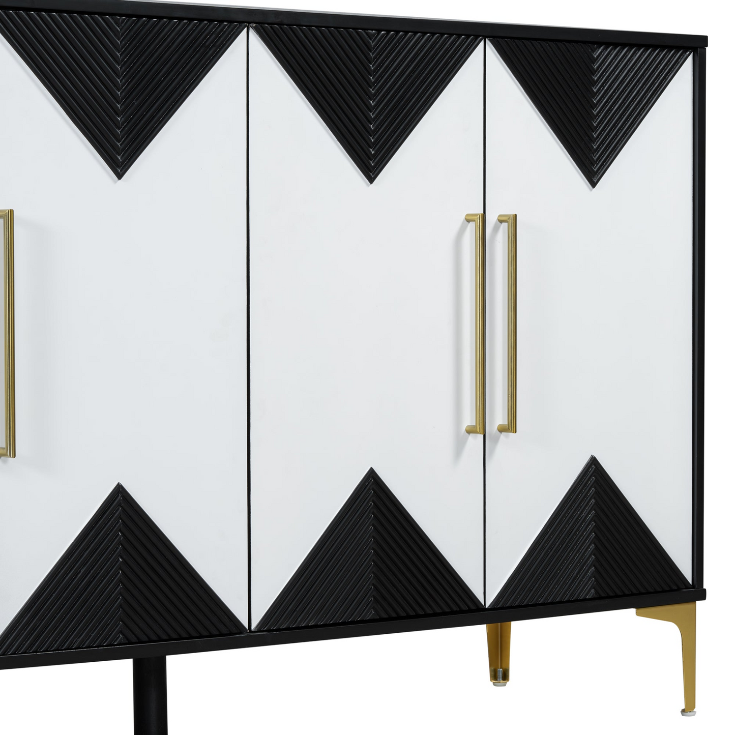 Cabinet Four-Door w/Two-Tone Triangular Pattern Doors