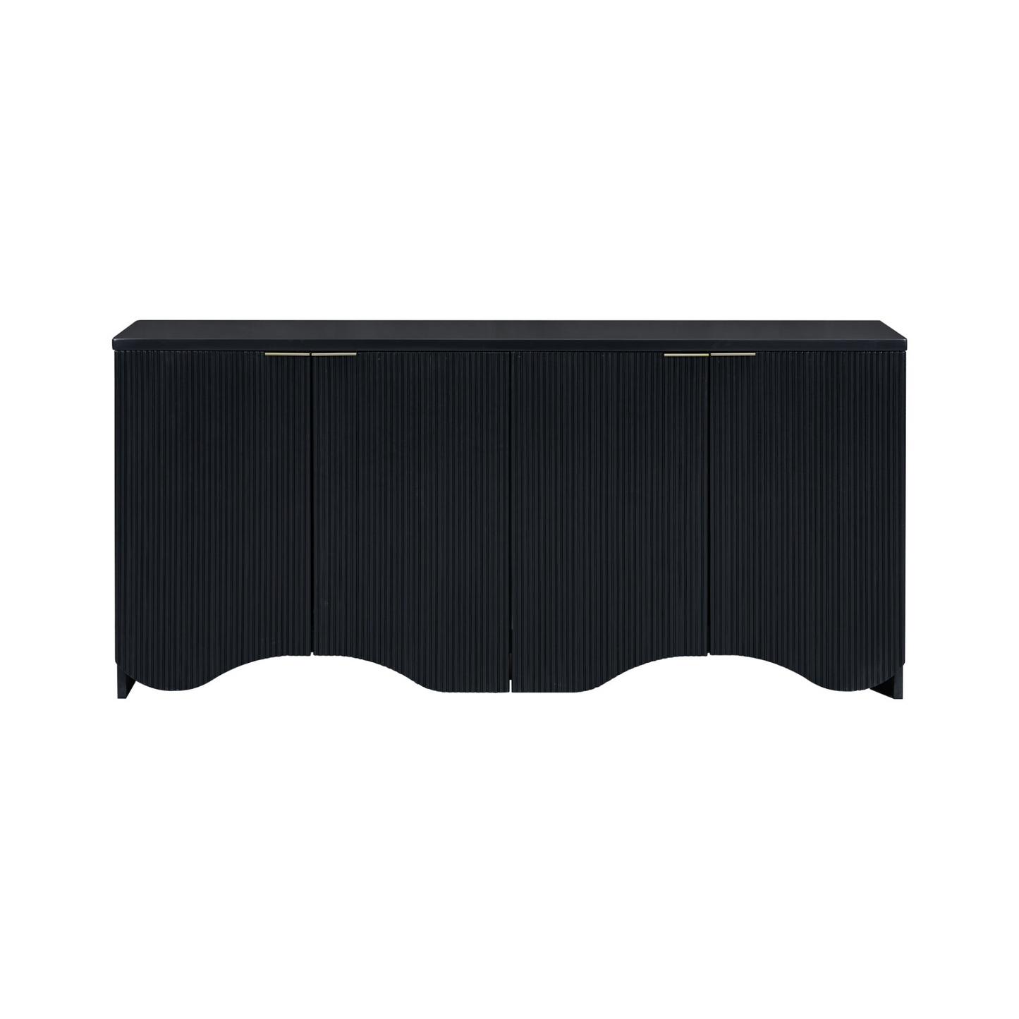 Vertical Stripes Wavy Design Four-Door Cabinet