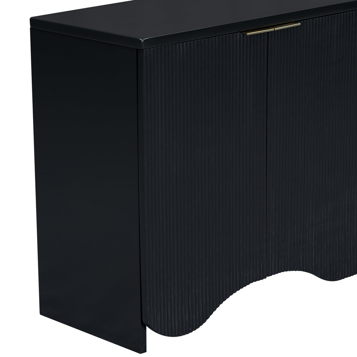 Vertical Stripes Wavy Design Four-Door Cabinet