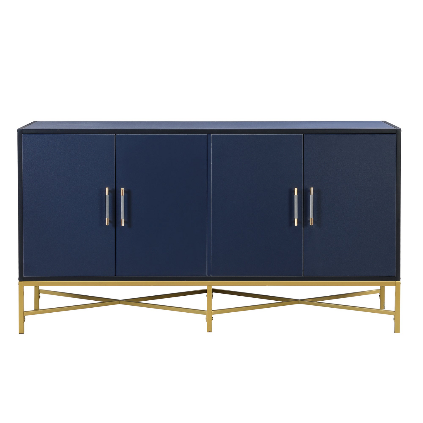 Four-Door Sideboard w/Metal and Cross-Leg Design