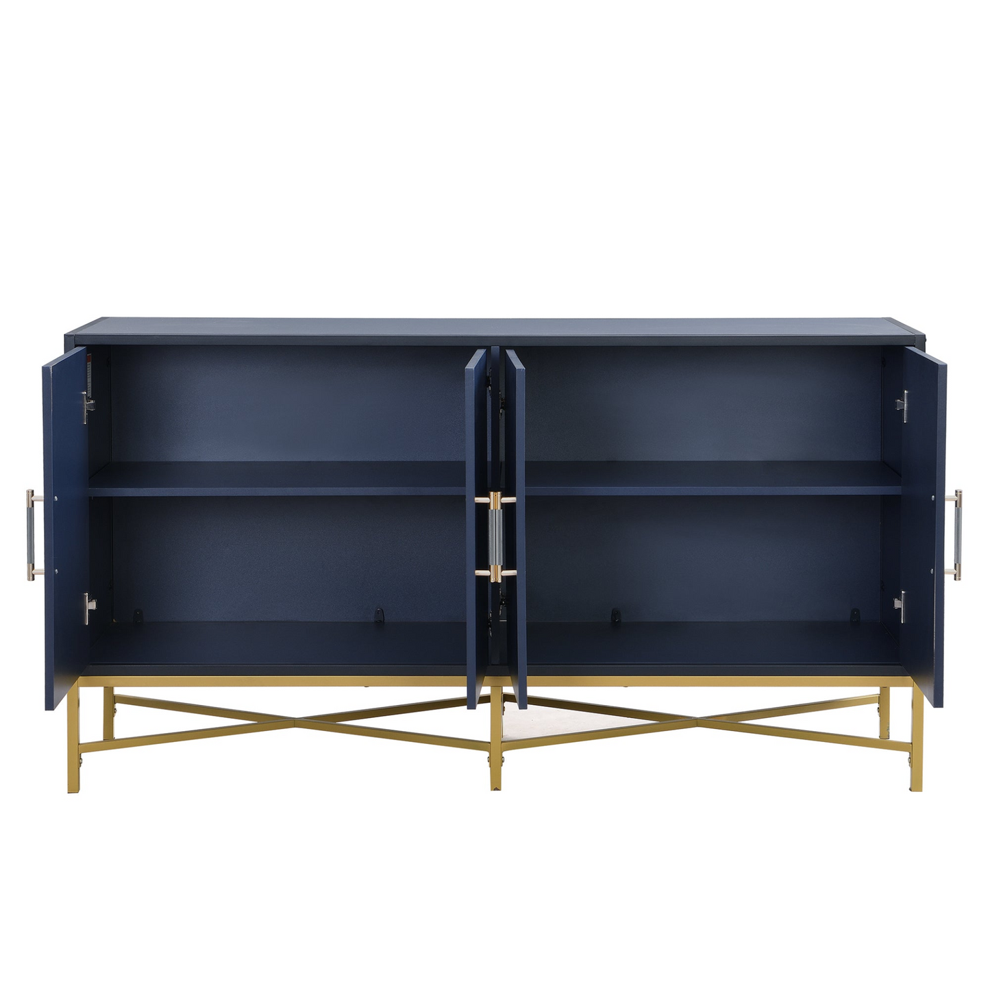 Four-Door Sideboard w/Metal and Cross-Leg Design