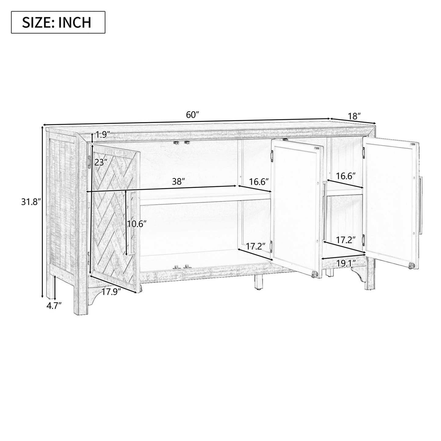 Designed Storage Cabinet Sideboard