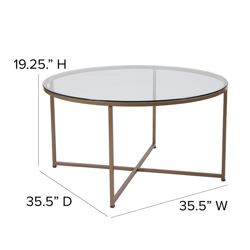 Clear Glass Coffee Table w/Crisscross Frame