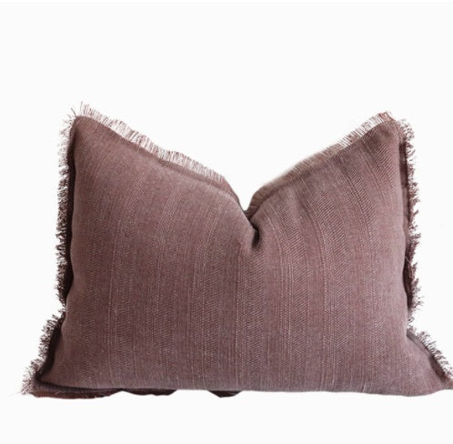 Summer Raw Edge Cotton and Linen Decorative Pillow