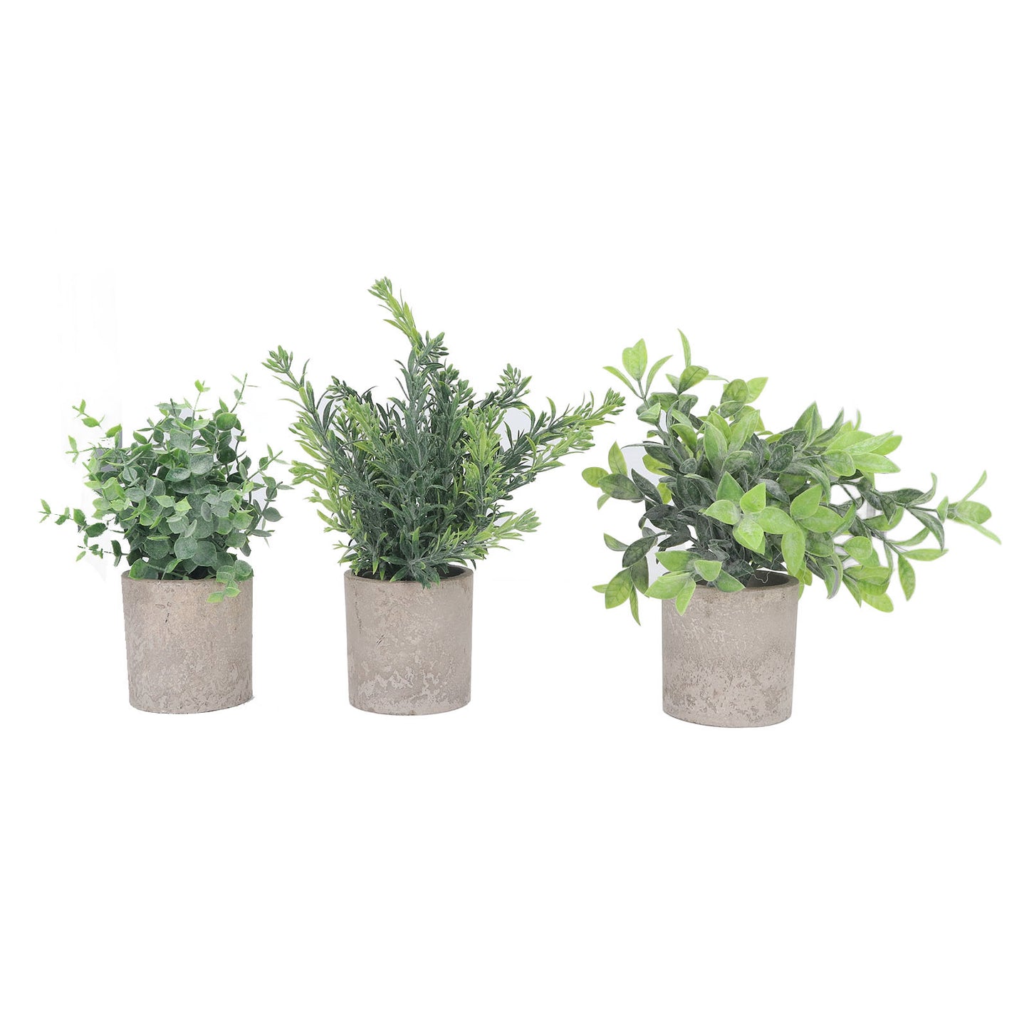 Decorative Faux Potted Eucalyptus Plants (Set of 3)