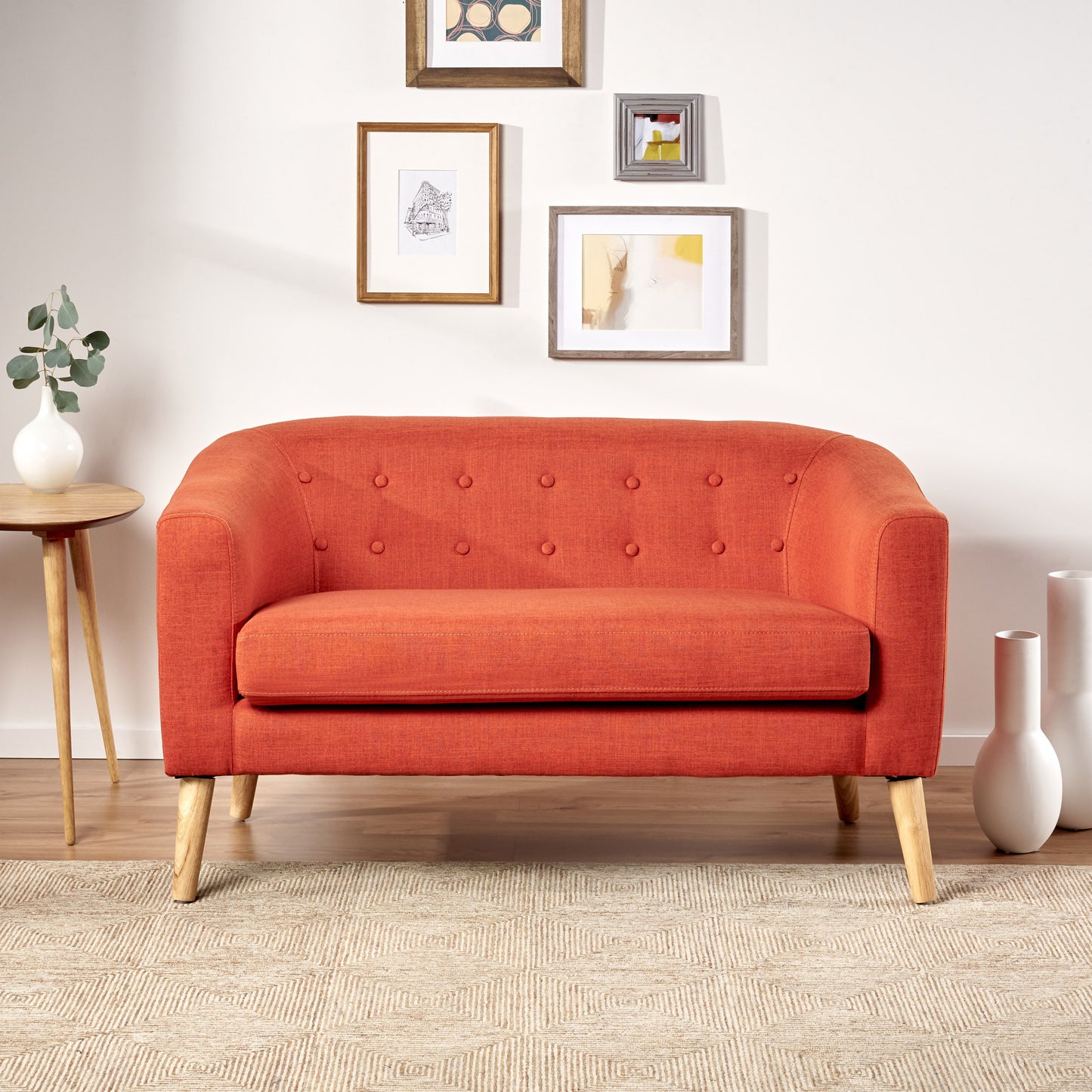 Orange Loveseat Sofa