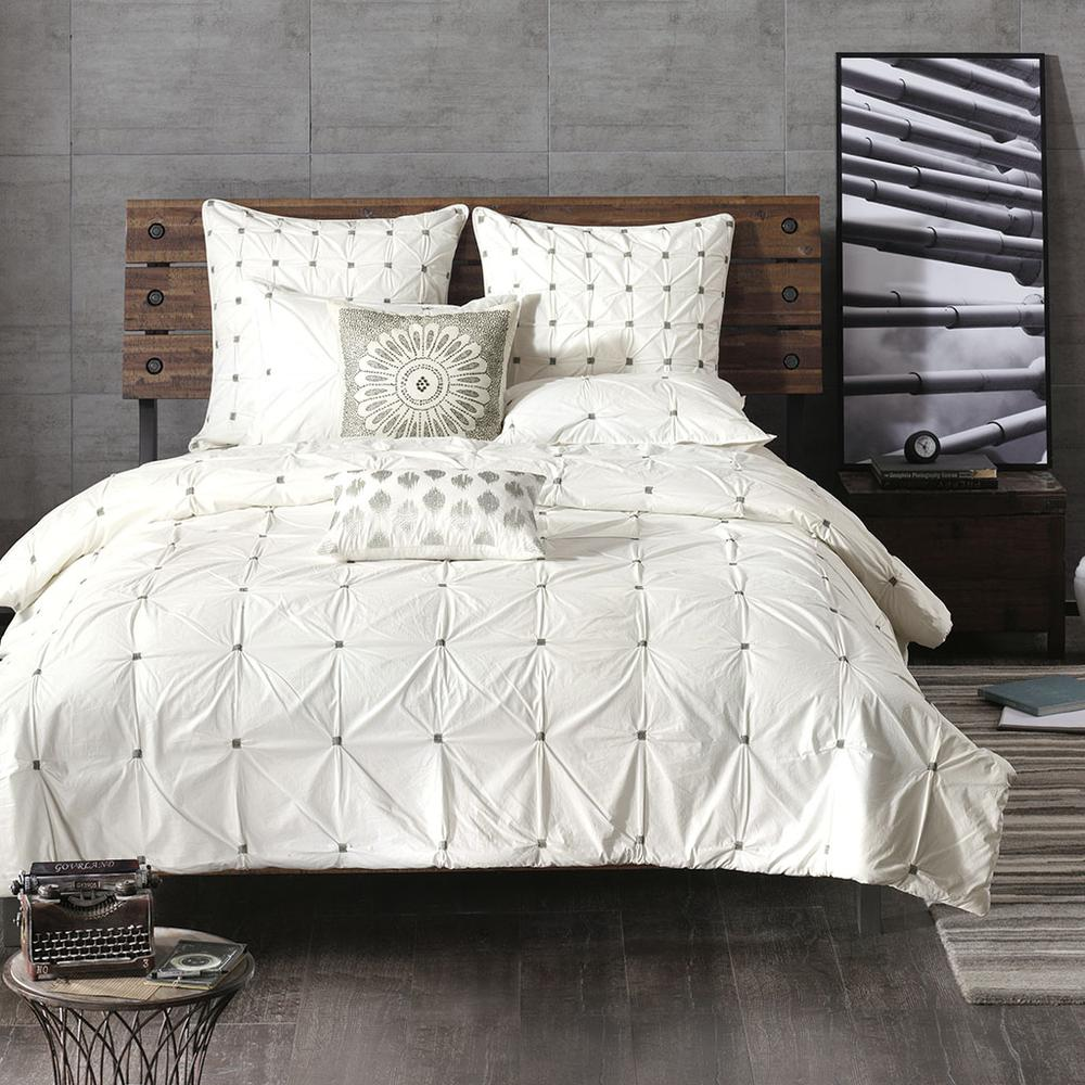 100% Cotton Masie Duvet Cover Set w/Embroidery -3 pcs. (King/Cal King)