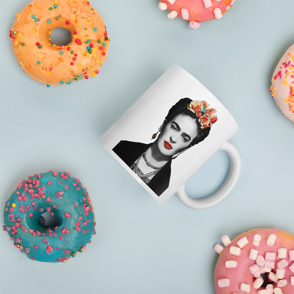 Frida Kahlo w/Flowers Poster Artwork Mug