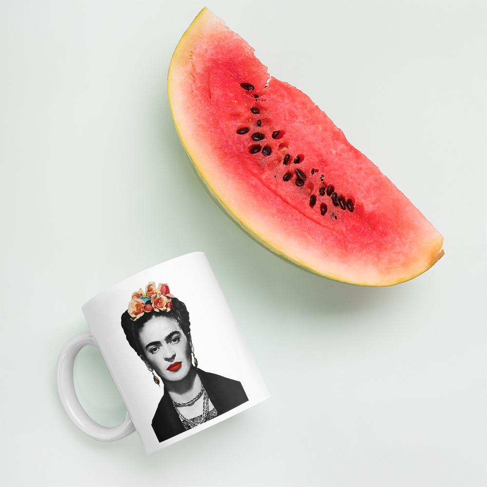 Frida Kahlo w/Flowers Poster Artwork Mug