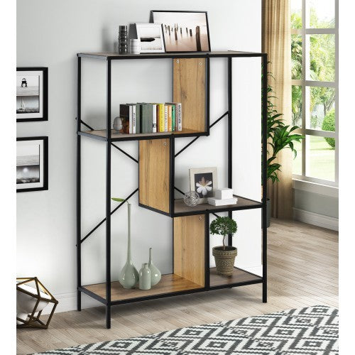 4-Tier Rustic Industrial Bookcase