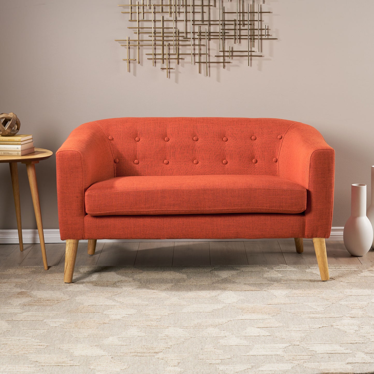 Orange Loveseat Sofa