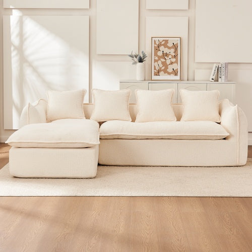 Oversized Deep Seat 3 Seater Comfy Sofa L-Shape w/Chaise Left Hand Facing