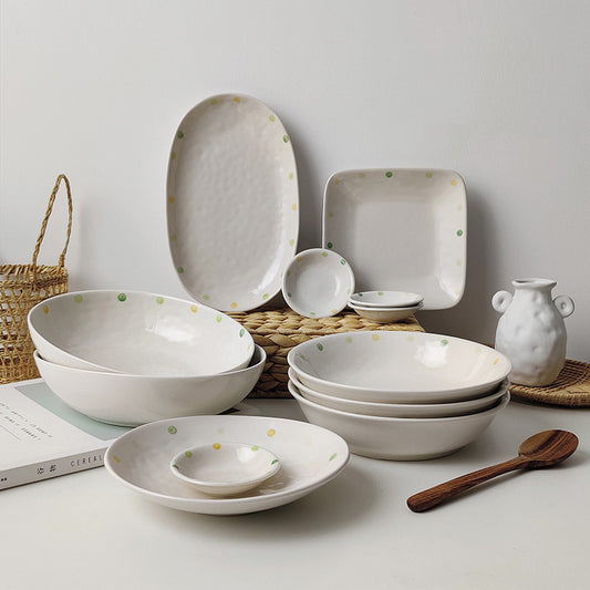 Dot Ceramic Plate Set