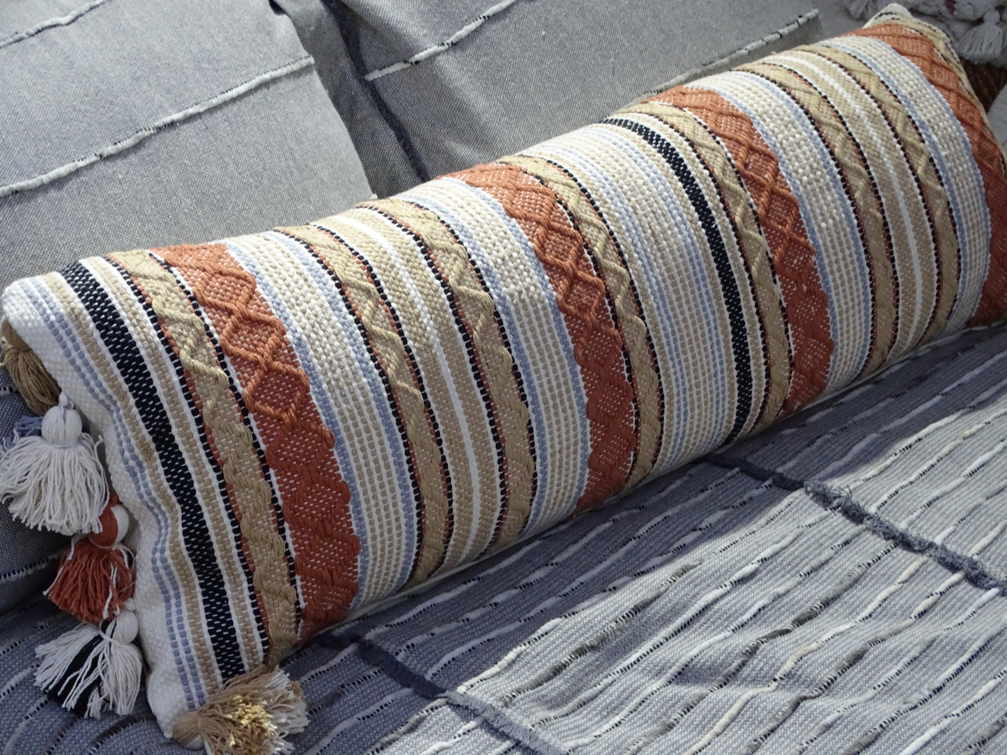 Large Decorative Handloom Accent Throw Pillow