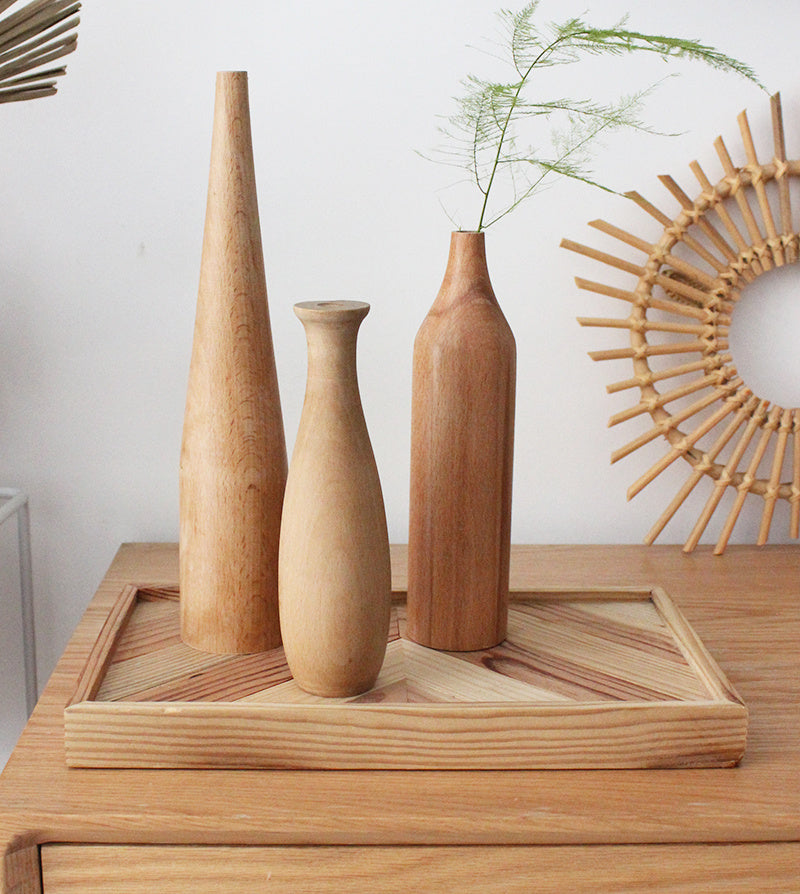 Solid Wood Dry Flower Vases