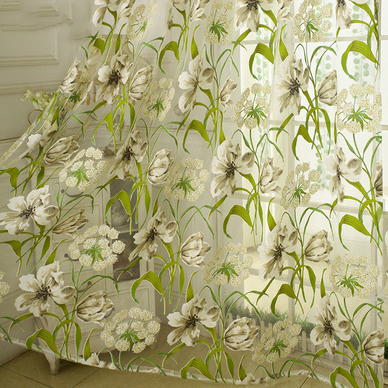 Floral Translucent Curtain (1 panel)