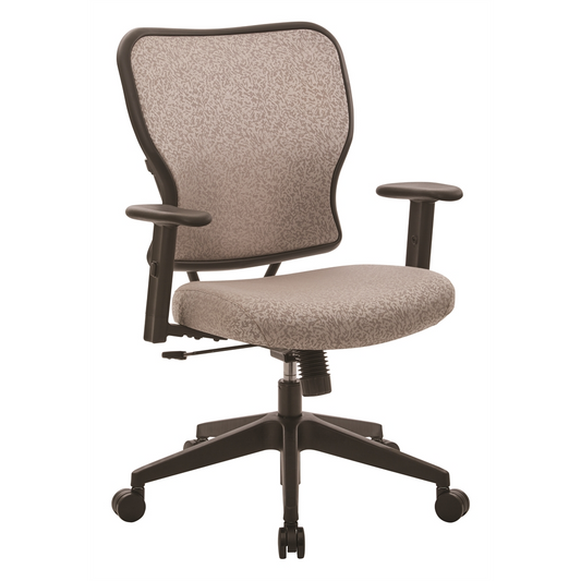 Deluxe 2 to 1 Mechanical Height Adjustable Arms Chair in Latte Fabric