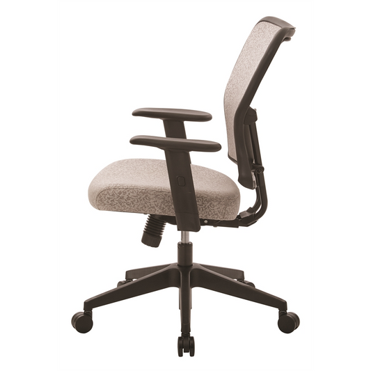 Deluxe 2 to 1 Mechanical Height Adjustable Arms Chair in Latte Fabric