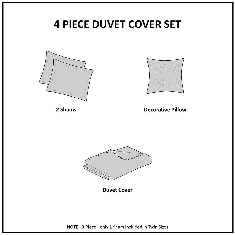100% Polyester Stella Duvet Cover Set -4 pcs. (Full/Queen)
