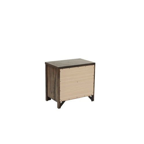 Oak Finish Wood Nightstand 2x Drawers