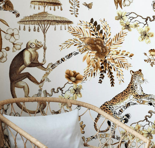 Chinoiserie Whimsy Garden -Brown