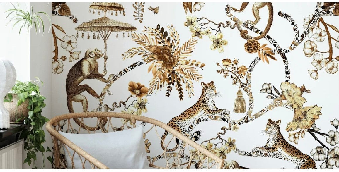 Chinoiserie Whimsy Garden -Brown