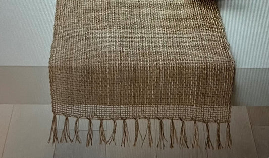 Natural Jute Table Runner w/Tassel