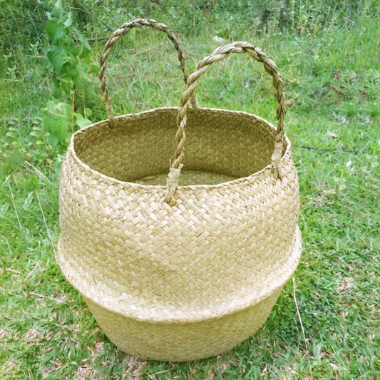 Seaweed Wicker Basket Rattan Hanging Flower Pot /Storage