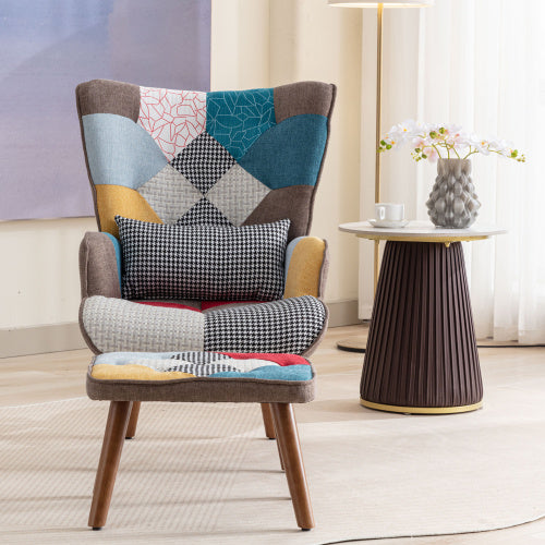 Patchwork Chair and Ottoman