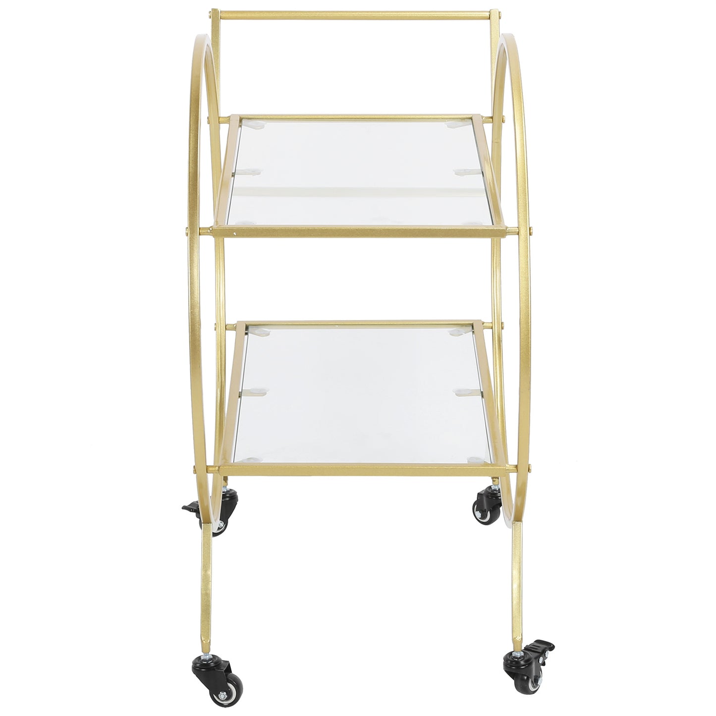 2 Tier Trolley Bar Serving Cart w/Wheels