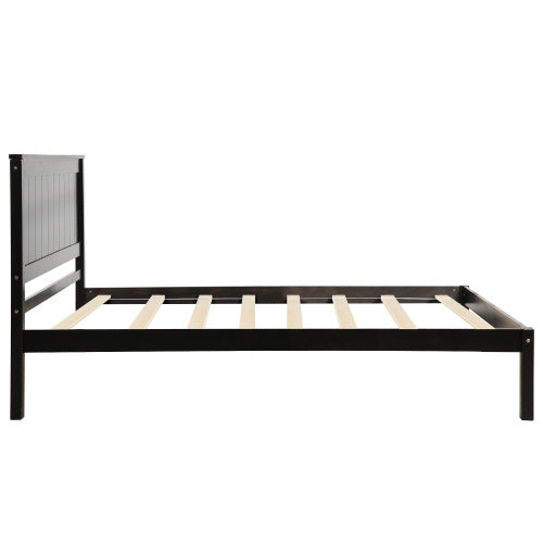 Platform Bed Frame w/Headboard, Wood Slat Support, No Box Spring Needed (Twin Size)