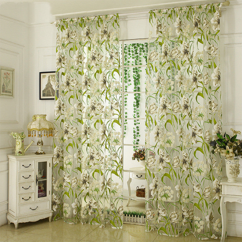 Floral Translucent Curtain (1 panel)