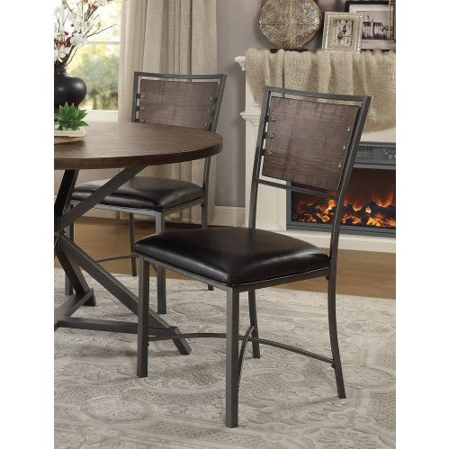 Industrial Style Metal Frame Chairs (Set Of 2)
