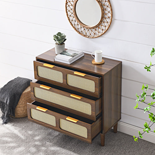 Solid Wood 3-drawer Accent Table