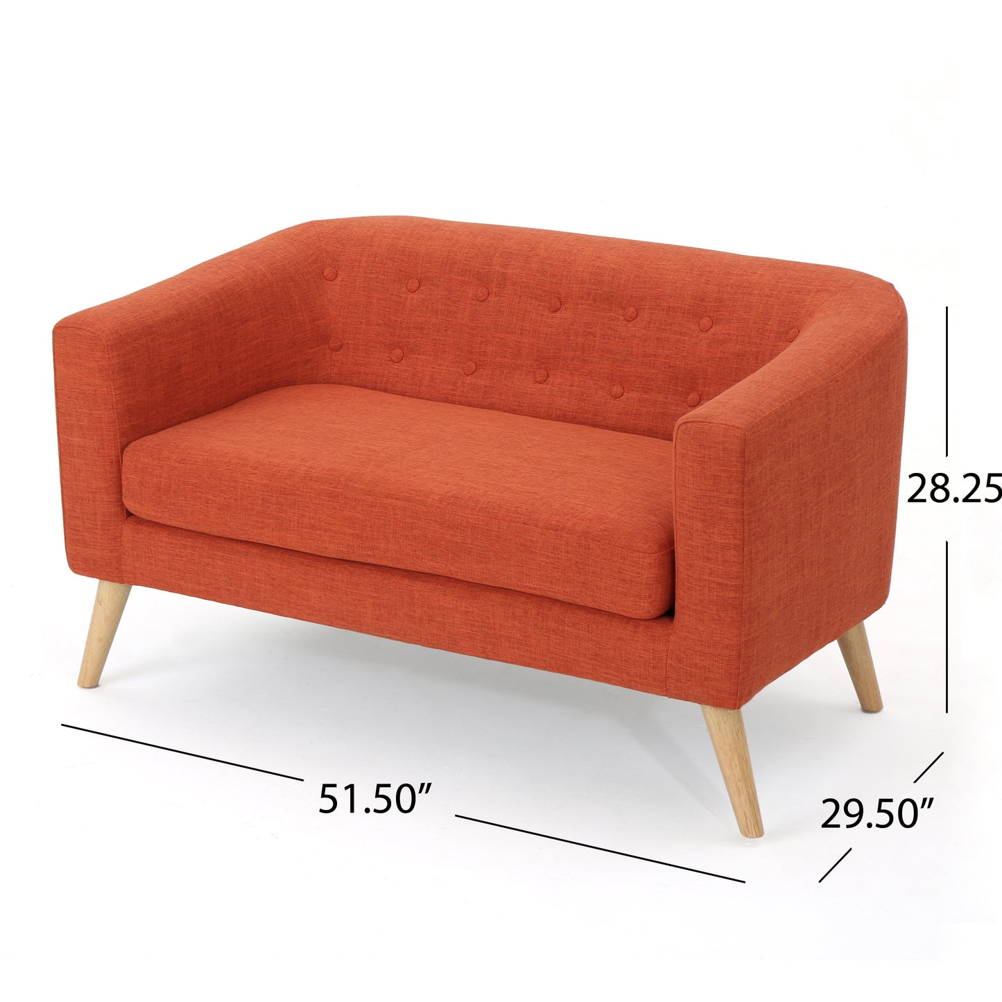 Orange Loveseat Sofa