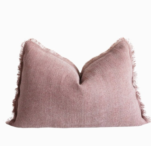 Summer Raw Edge Cotton and Linen Decorative Pillow